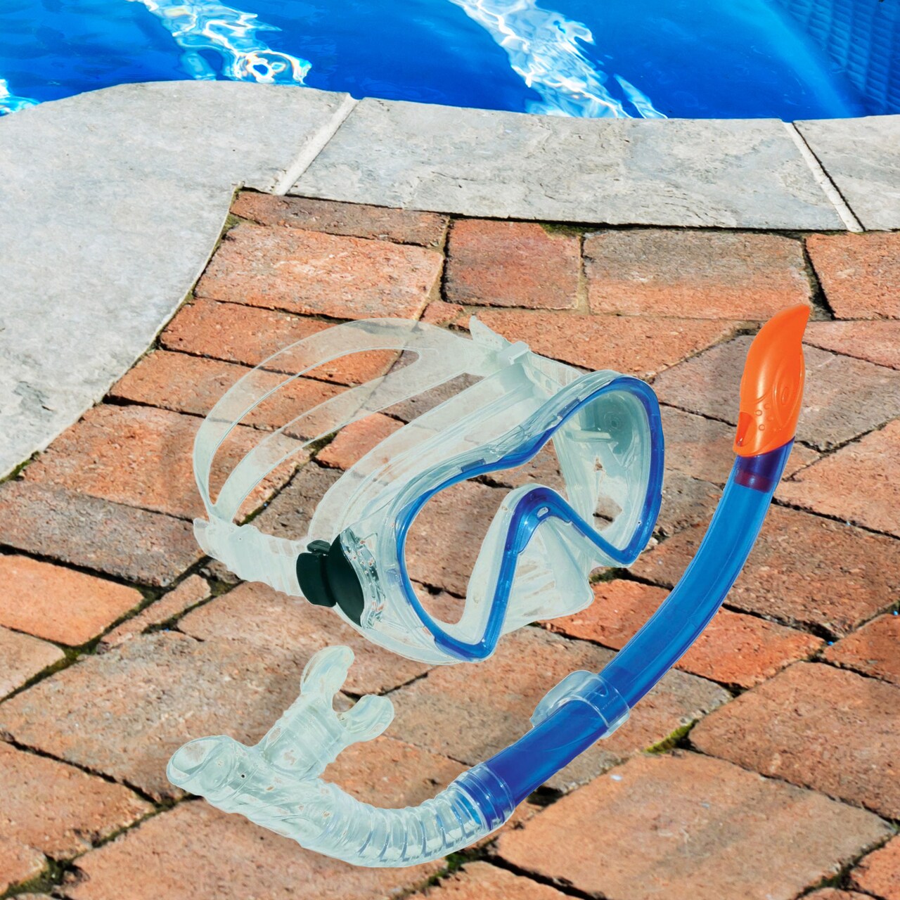 Swimline Adult Mask and Dry Top Snorkel with Purge Valve Silicone Scuba Set - 16"